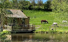 Cabane au bord d'un étang